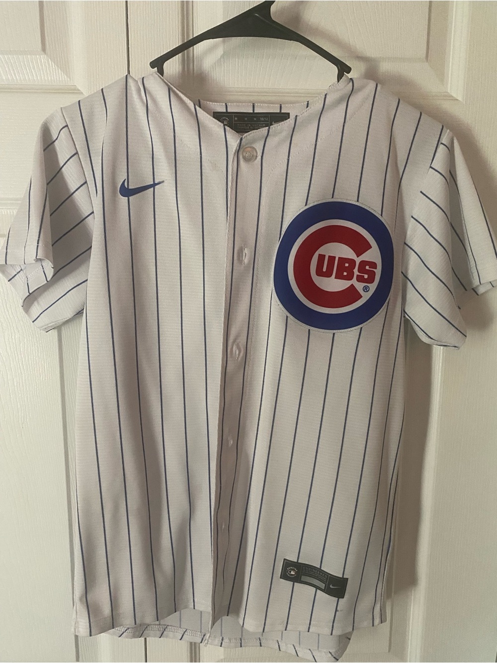 Nike White Pinstripe Chicago Cubs Kids Baseball Jersey